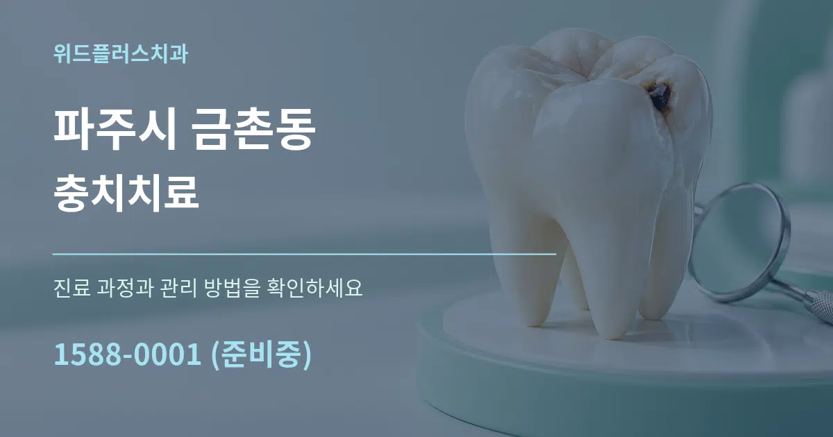 파주시 금촌동 충치치료 작업 조건 안내 그래픽