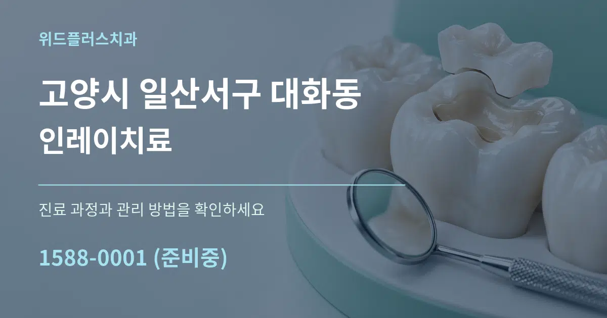 고양시 일산서구 대화동 인레이치료 작업 조건 안내 그래픽