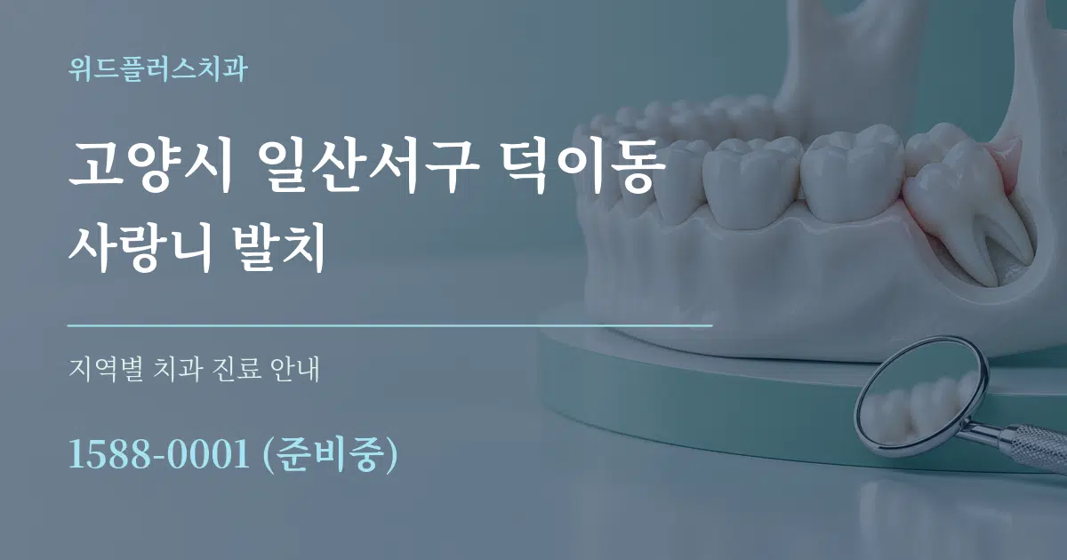 고양시 일산서구 덕이동 사랑니 발치 대표 안내 그래픽