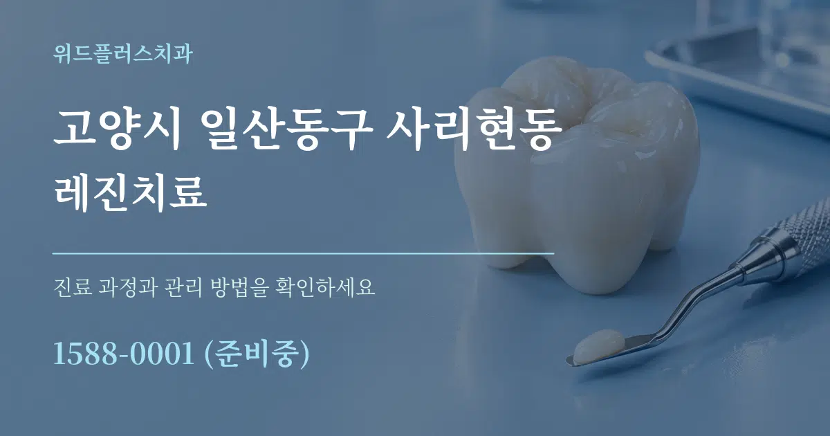 고양시 일산동구 사리현동 레진치료 작업 조건 안내 그래픽