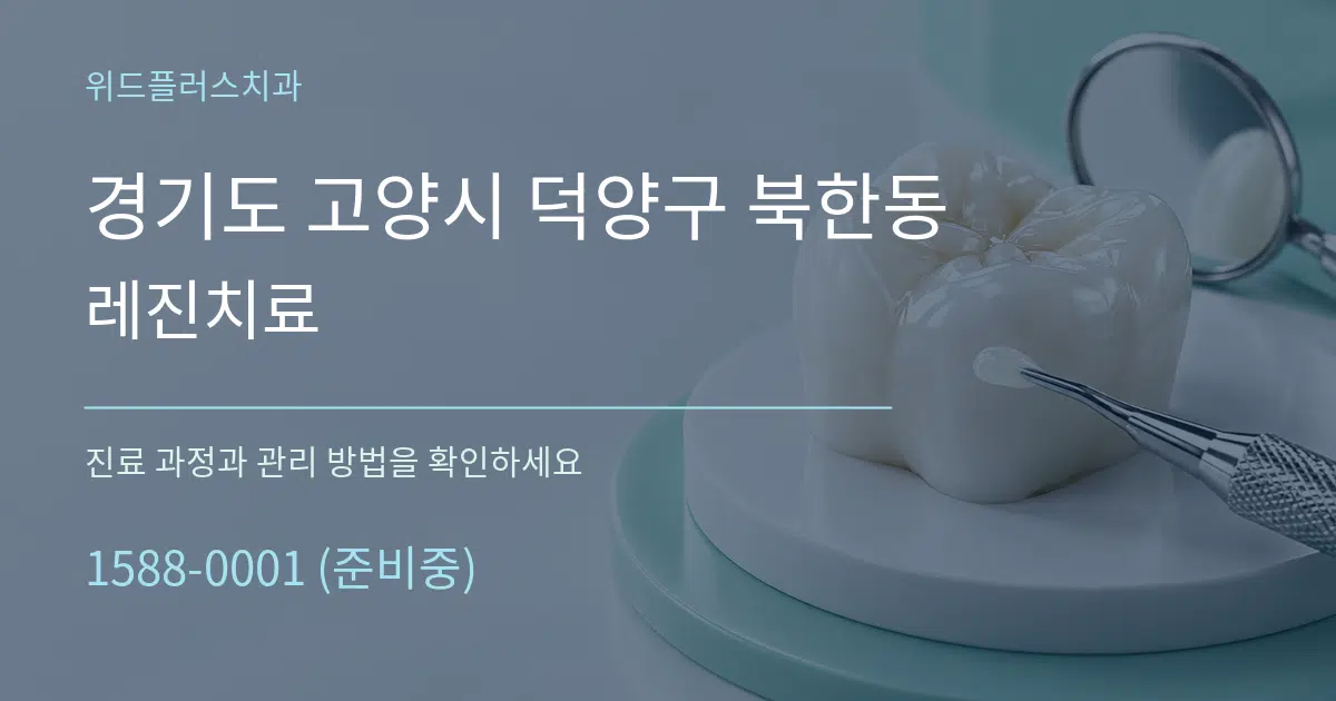 경기도 고양시 덕양구 북한동 레진치료 작업 조건 안내 그래픽
