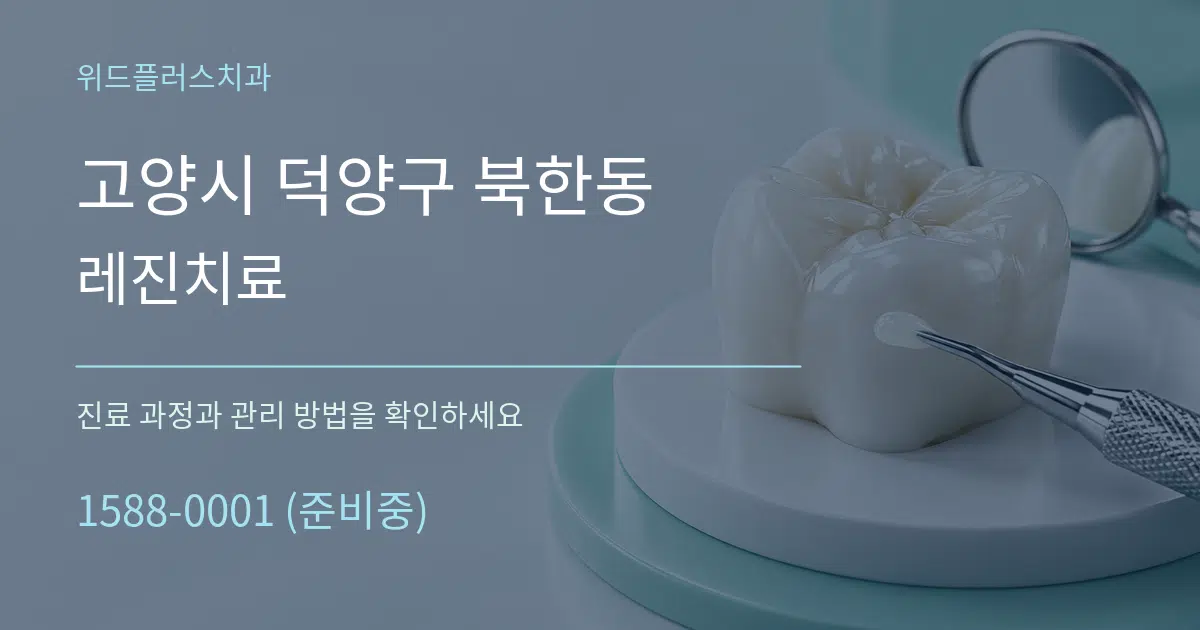 고양시 덕양구 북한동 레진치료 작업 조건 안내 그래픽