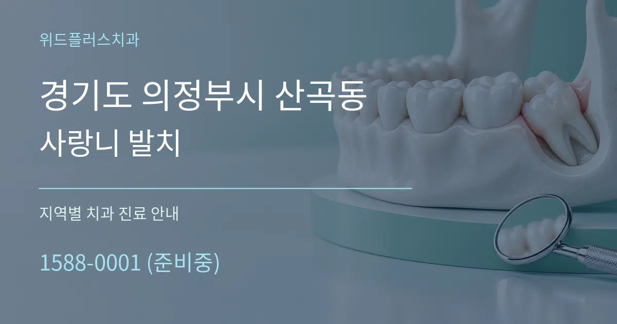 경기도 의정부시 산곡동 사랑니 발치 대표 안내 그래픽