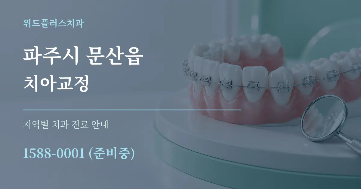 파주시 문산읍 치아교정 대표 안내 그래픽