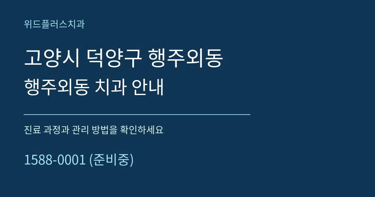 고양시 덕양구 행주외동 행주외동 치과 안내 서비스 이용 안내 그래픽