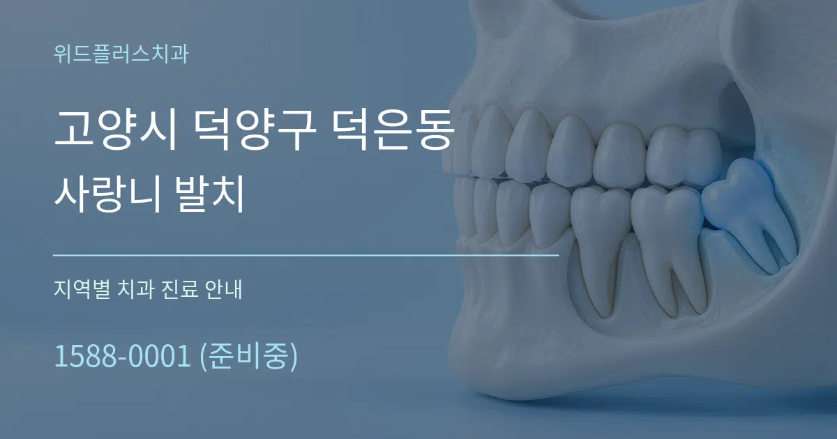 고양시 덕양구 덕은동 사랑니 발치 대표 안내 그래픽