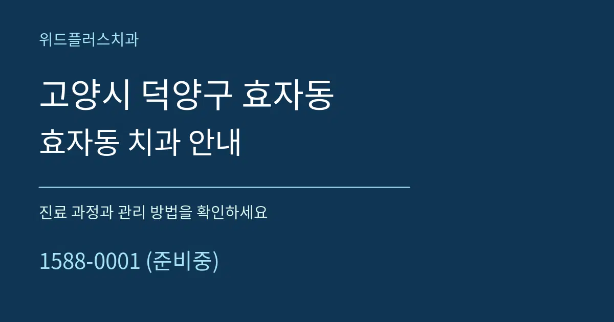 고양시 덕양구 효자동 효자동 치과 안내 서비스 이용 안내 그래픽