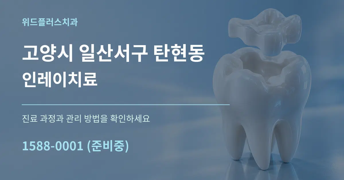 고양시 일산서구 탄현동 인레이치료 작업 조건 안내 그래픽