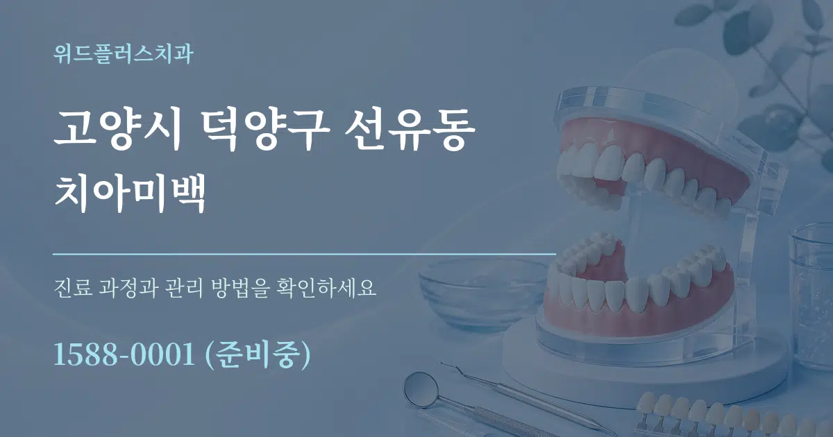 고양시 덕양구 선유동 치아미백 작업 조건 안내 그래픽