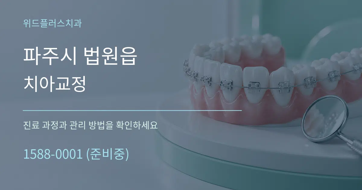 파주시 법원읍 치아교정 작업 조건 안내 그래픽