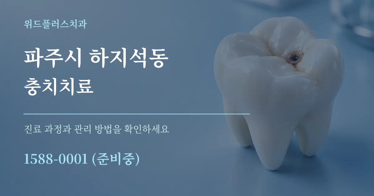 파주시 하지석동 충치치료 작업 조건 안내 그래픽