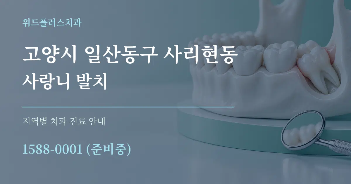 고양시 일산동구 사리현동 사랑니 발치 대표 안내 그래픽