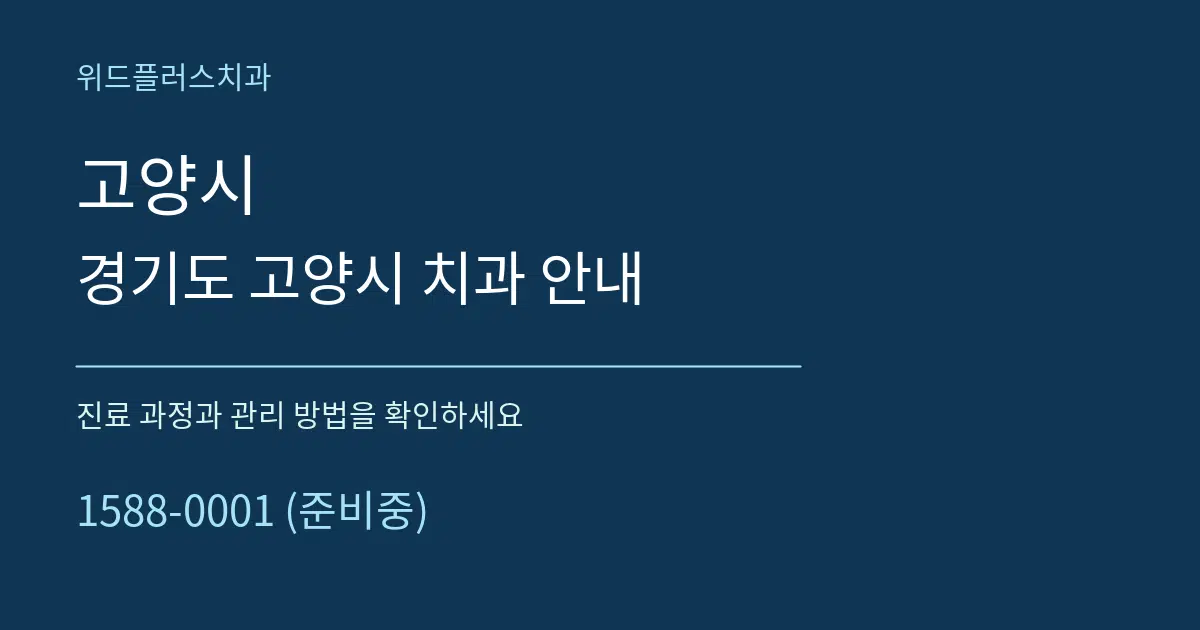 고양시 경기도 고양시 치과 안내 서비스 이용 안내 그래픽