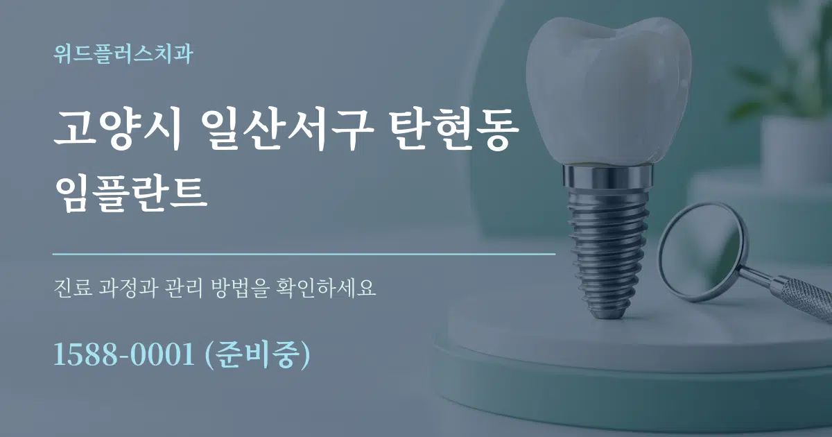 고양시 일산서구 탄현동 임플란트 서비스 이용 안내 그래픽