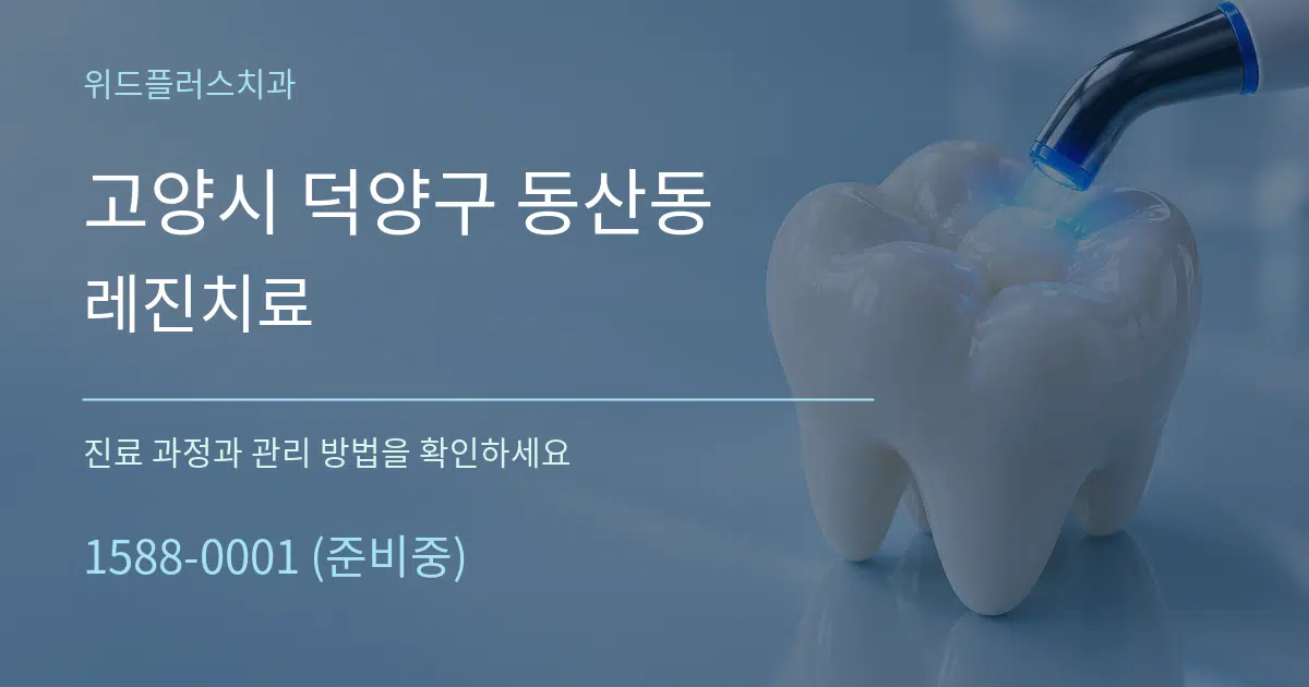 고양시 덕양구 동산동 레진치료 작업 조건 안내 그래픽