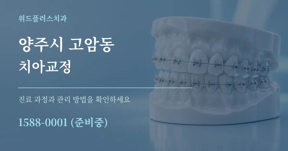 양주시 고암동 치아교정 작업 조건 안내 그래픽