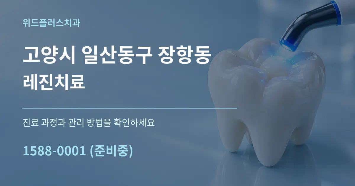 고양시 일산동구 장항동 레진치료 작업 조건 안내 그래픽