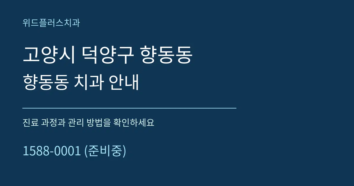 고양시 덕양구 향동동 향동동 치과 안내 서비스 이용 안내 그래픽