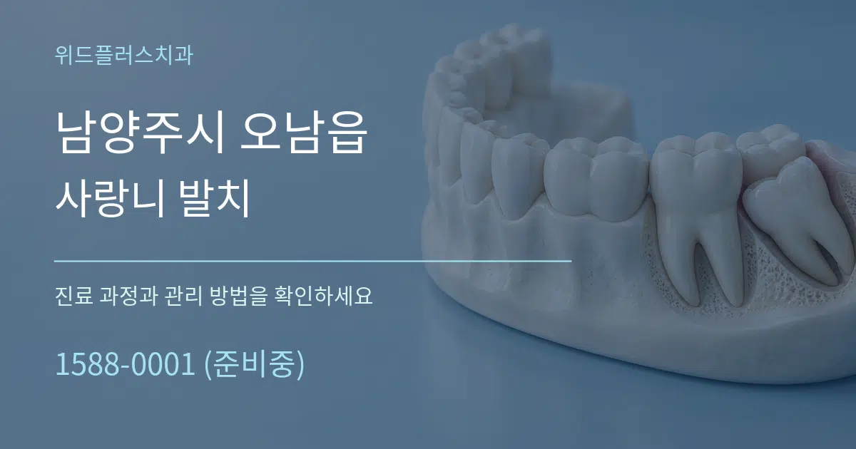 남양주시 오남읍 사랑니 발치 작업 조건 안내 그래픽