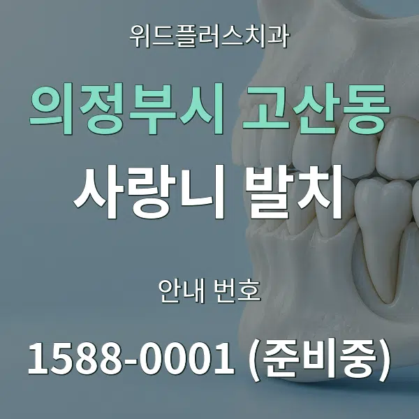 의정부시 고산동 사랑니 발치 대표 안내 그래픽