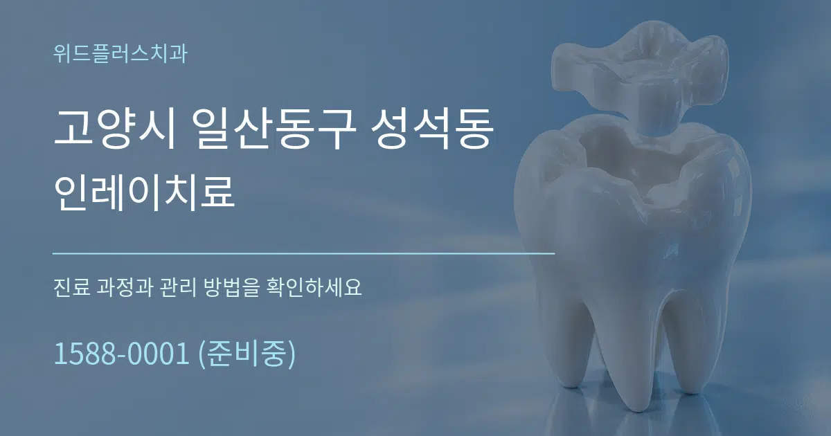 고양시 일산동구 성석동 인레이치료 작업 조건 안내 그래픽