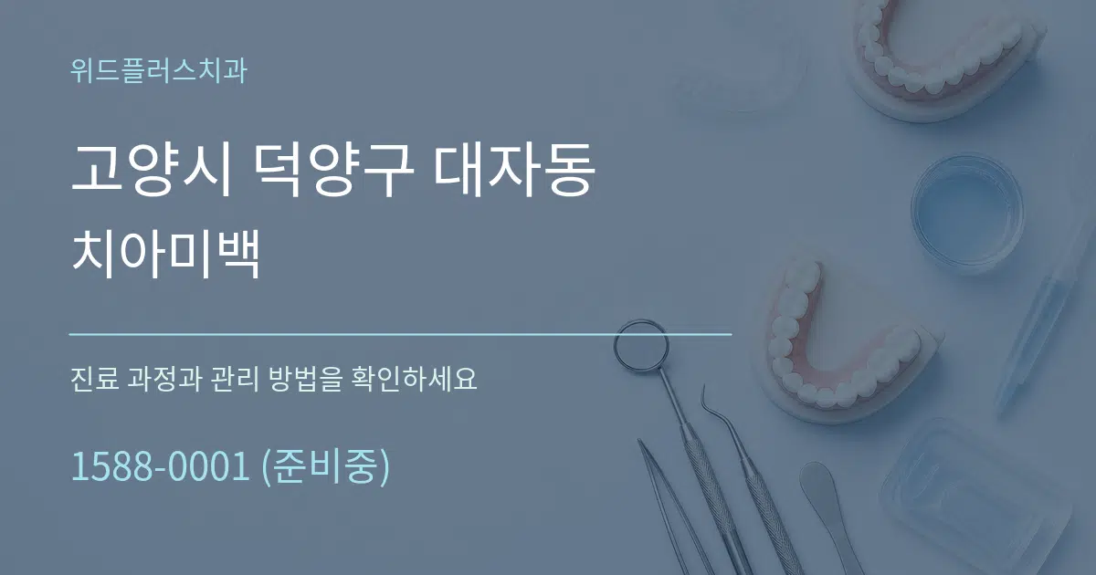 고양시 덕양구 대자동 치아미백 작업 조건 안내 그래픽