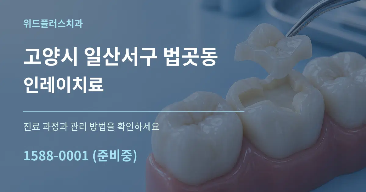 고양시 일산서구 법곳동 인레이치료 작업 조건 안내 그래픽