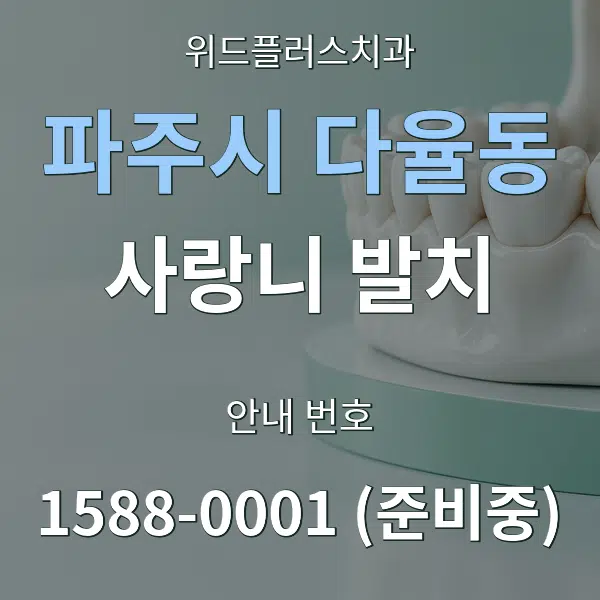 파주시 다율동 사랑니 발치 대표 안내 그래픽