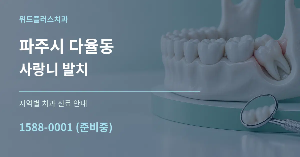 파주시 다율동 사랑니 발치 대표 안내 그래픽