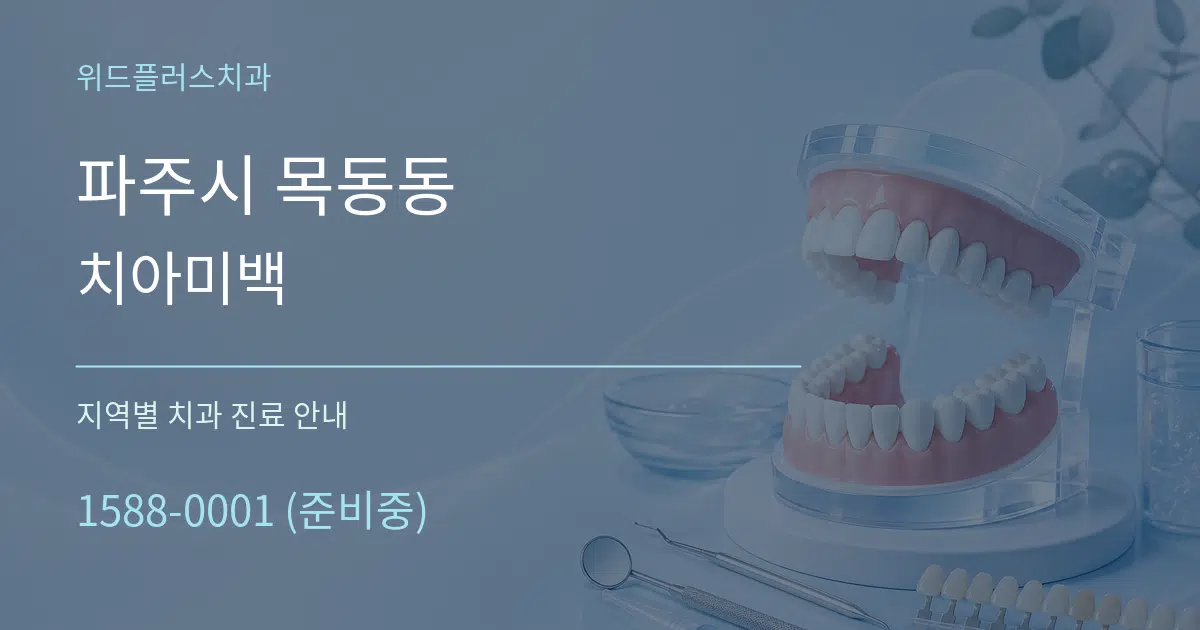 파주시 목동동 치아미백 대표 안내 그래픽