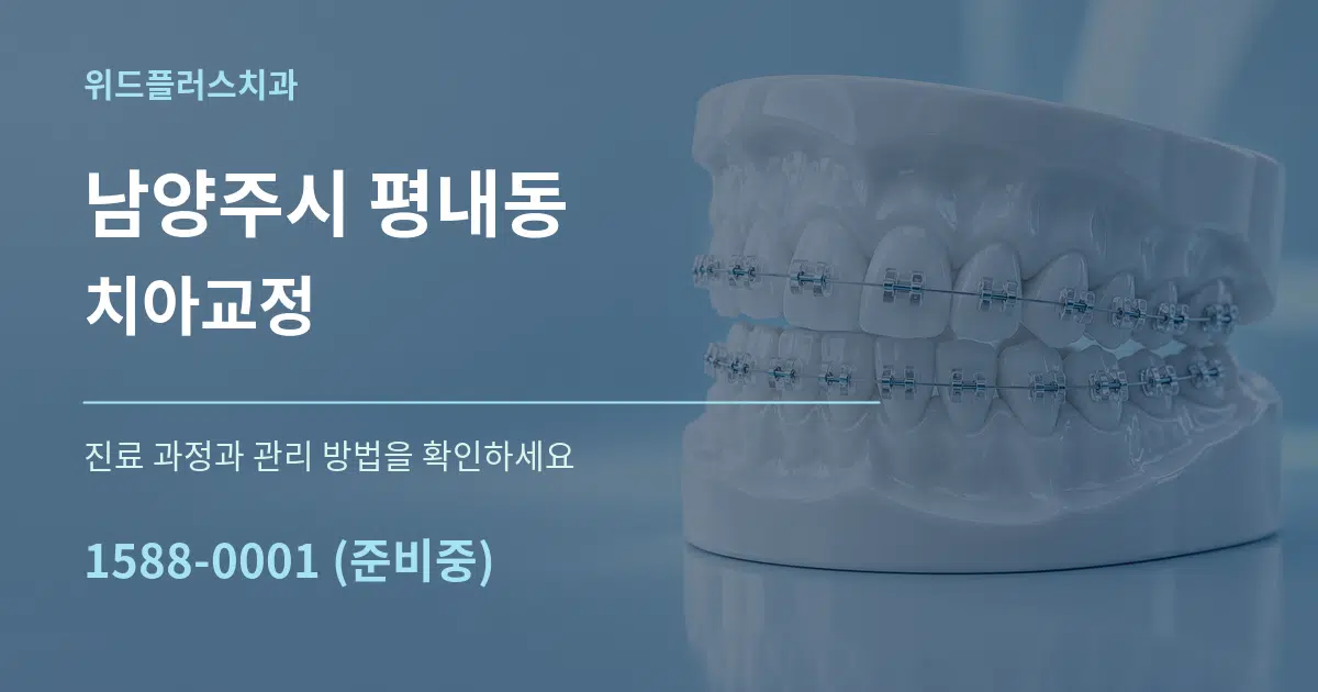 남양주시 평내동 치아교정 작업 조건 안내 그래픽