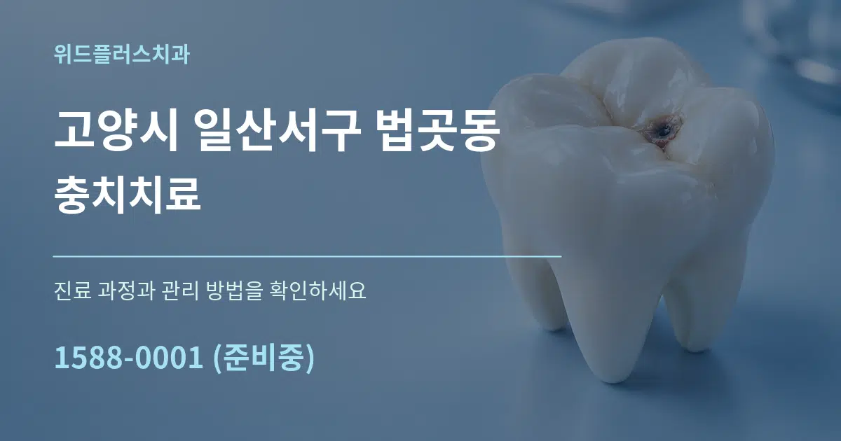 고양시 일산서구 법곳동 충치치료 작업 조건 안내 그래픽