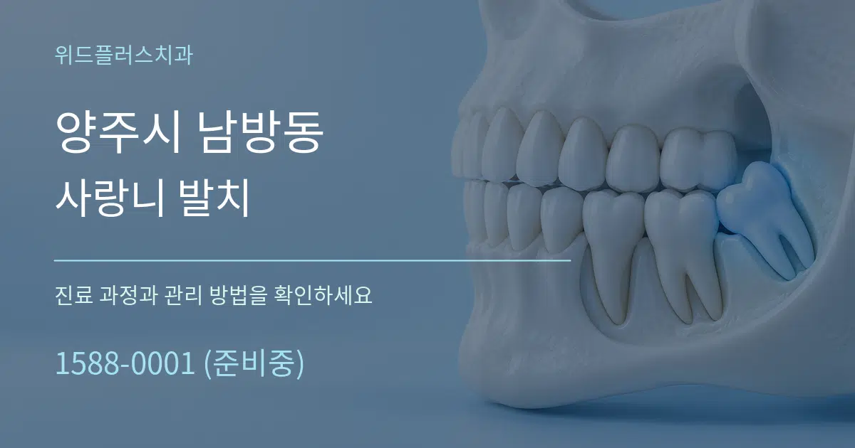 양주시 남방동 사랑니 발치 작업 조건 안내 그래픽