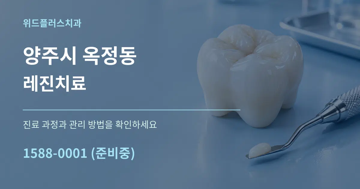 양주시 옥정동 레진치료 작업 조건 안내 그래픽