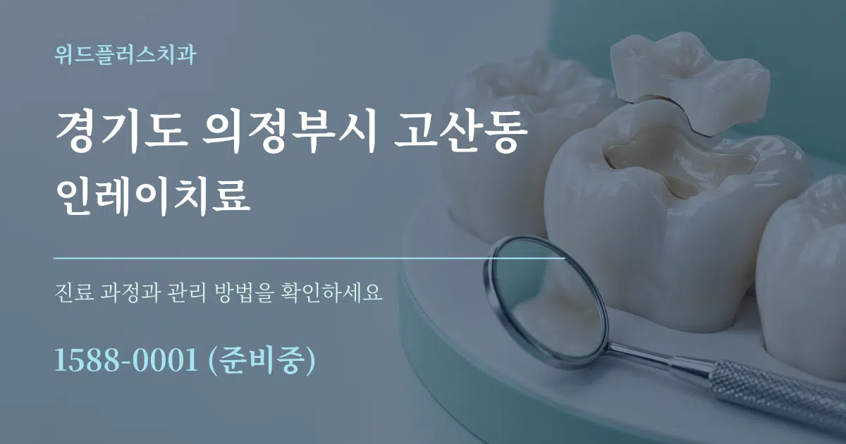 경기도 의정부시 고산동 인레이치료 작업 조건 안내 그래픽