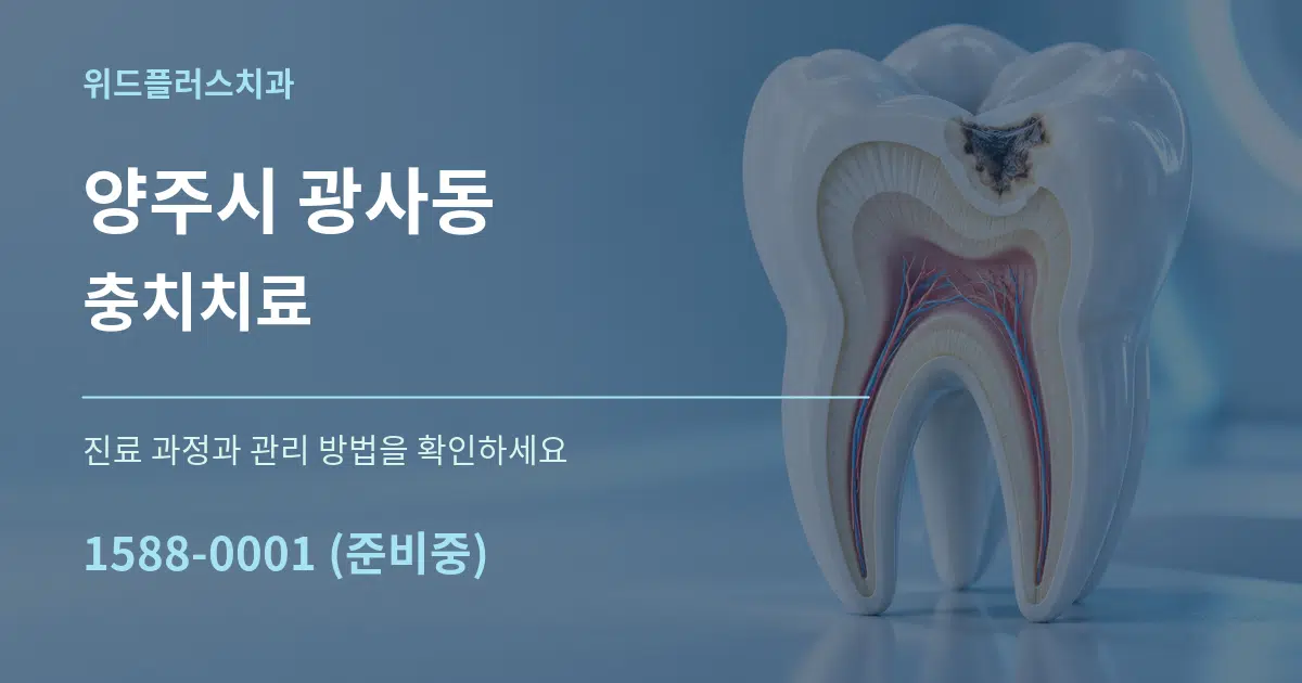 양주시 광사동 충치치료 작업 조건 안내 그래픽