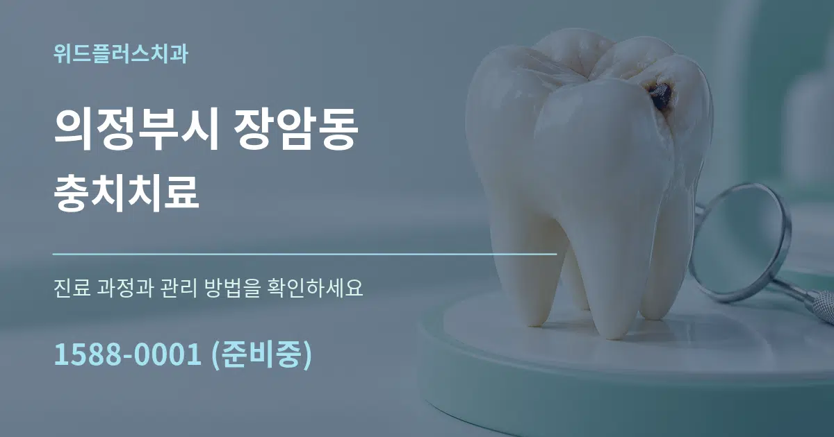 의정부시 장암동 충치치료 작업 조건 안내 그래픽