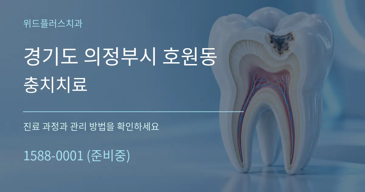 경기도 의정부시 호원동 충치치료 작업 조건 안내 그래픽