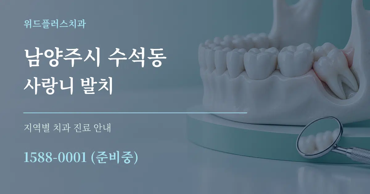 남양주시 수석동 사랑니 발치 대표 안내 그래픽