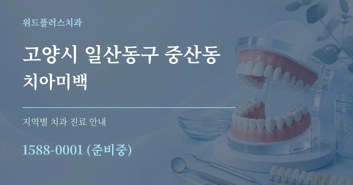 고양시 일산동구 중산동 치아미백 대표 안내 그래픽