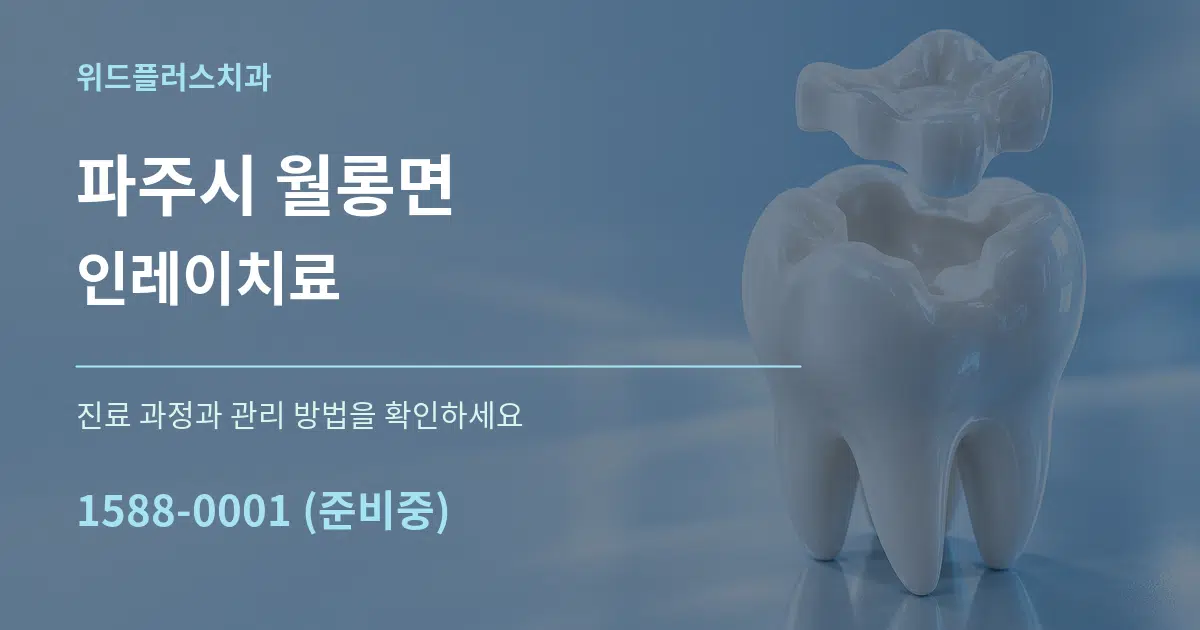 파주시 월롱면 인레이치료 작업 조건 안내 그래픽