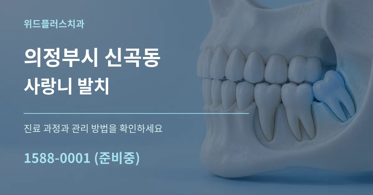 의정부시 신곡동 사랑니 발치 서비스 이용 안내 그래픽