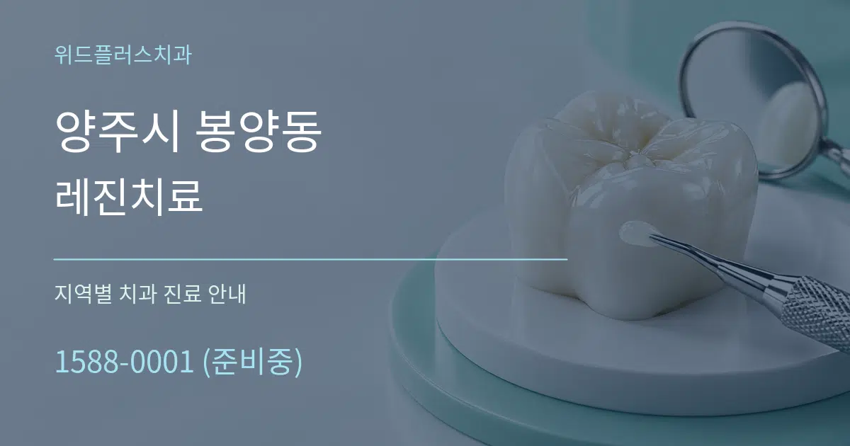 양주시 봉양동 레진치료 대표 안내 그래픽