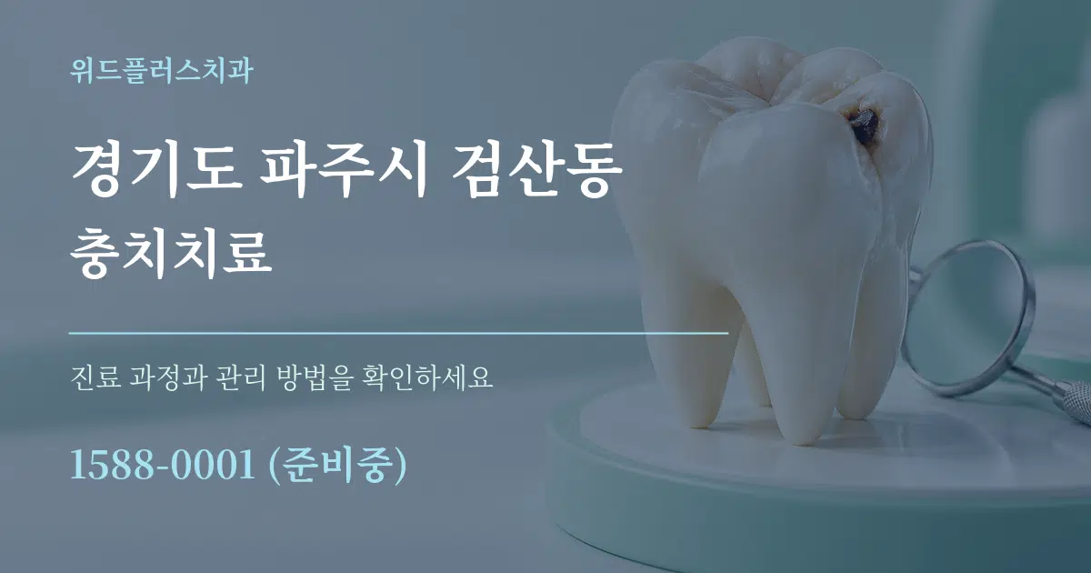 경기도 파주시 검산동 충치치료 작업 조건 안내 그래픽