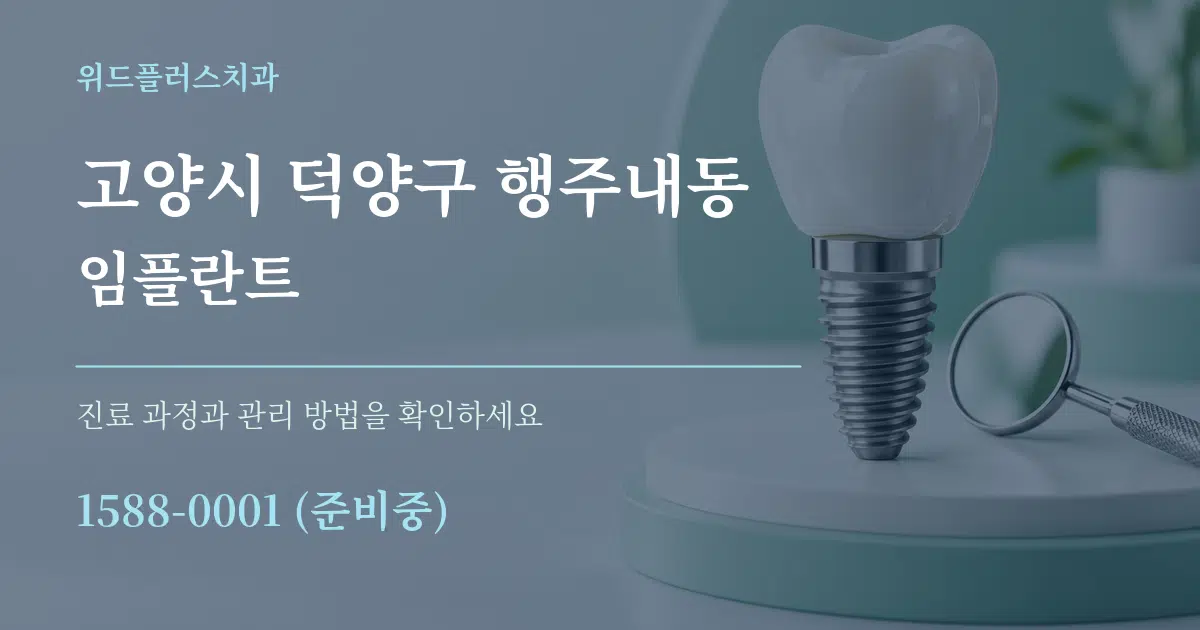 고양시 덕양구 행주내동 임플란트 작업 조건 안내 그래픽