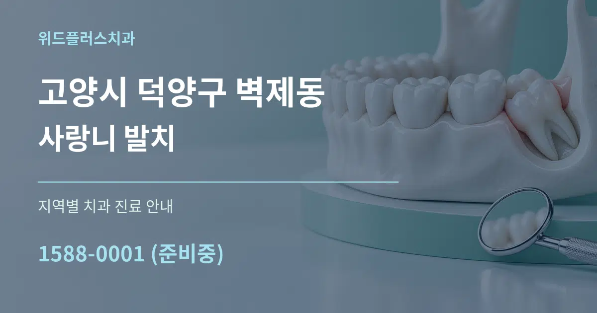 고양시 덕양구 벽제동 사랑니 발치 대표 안내 그래픽