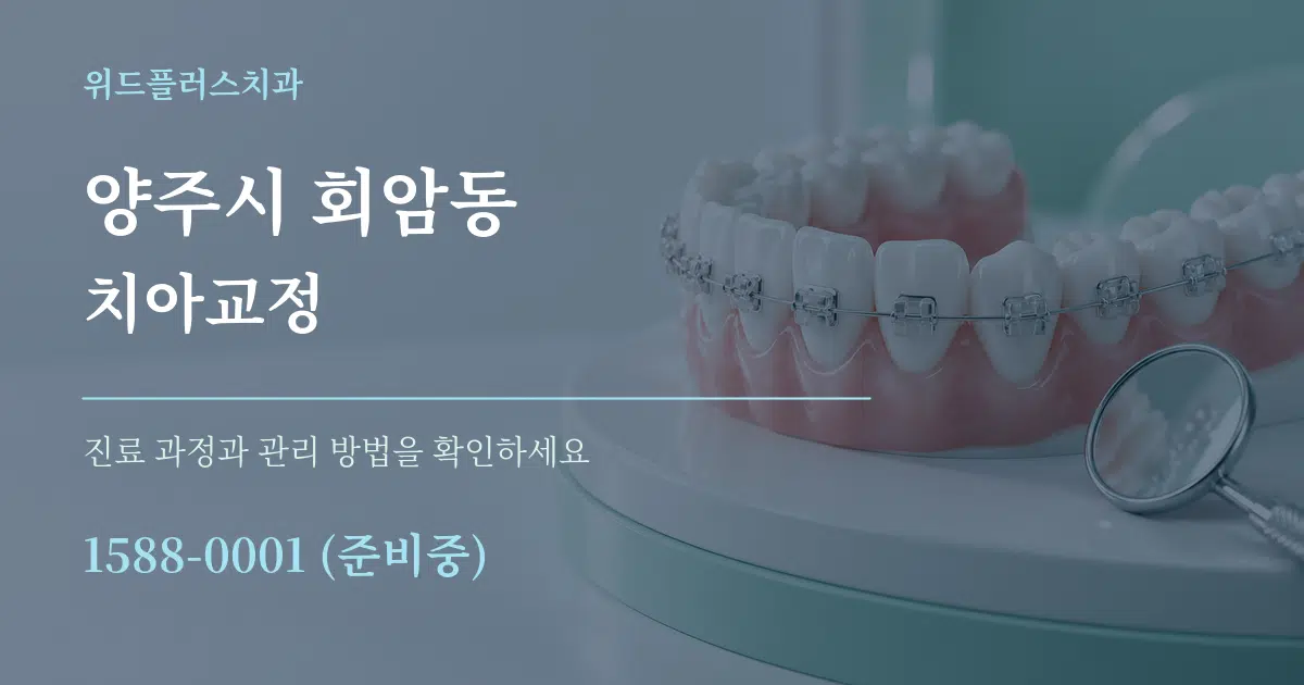 양주시 회암동 치아교정 서비스 이용 안내 그래픽