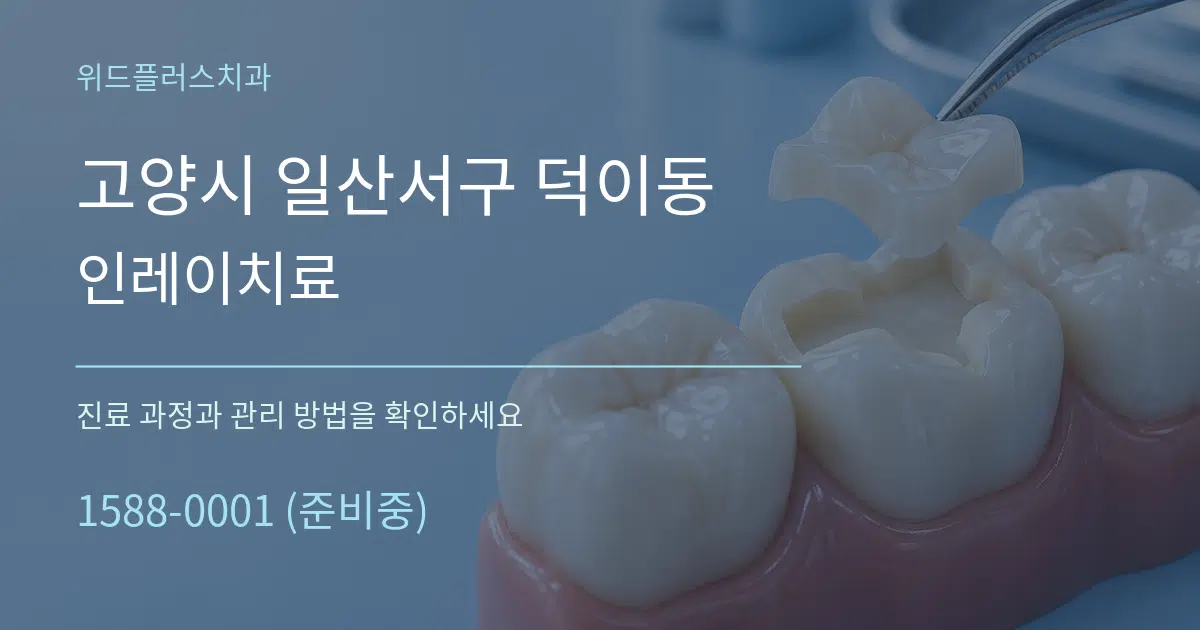 고양시 일산서구 덕이동 인레이치료 작업 조건 안내 그래픽