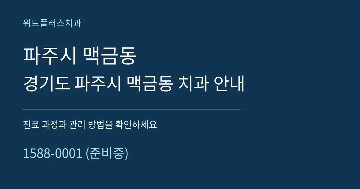 파주시 맥금동 경기도 파주시 맥금동 치과 안내 서비스 이용 안내 그래픽