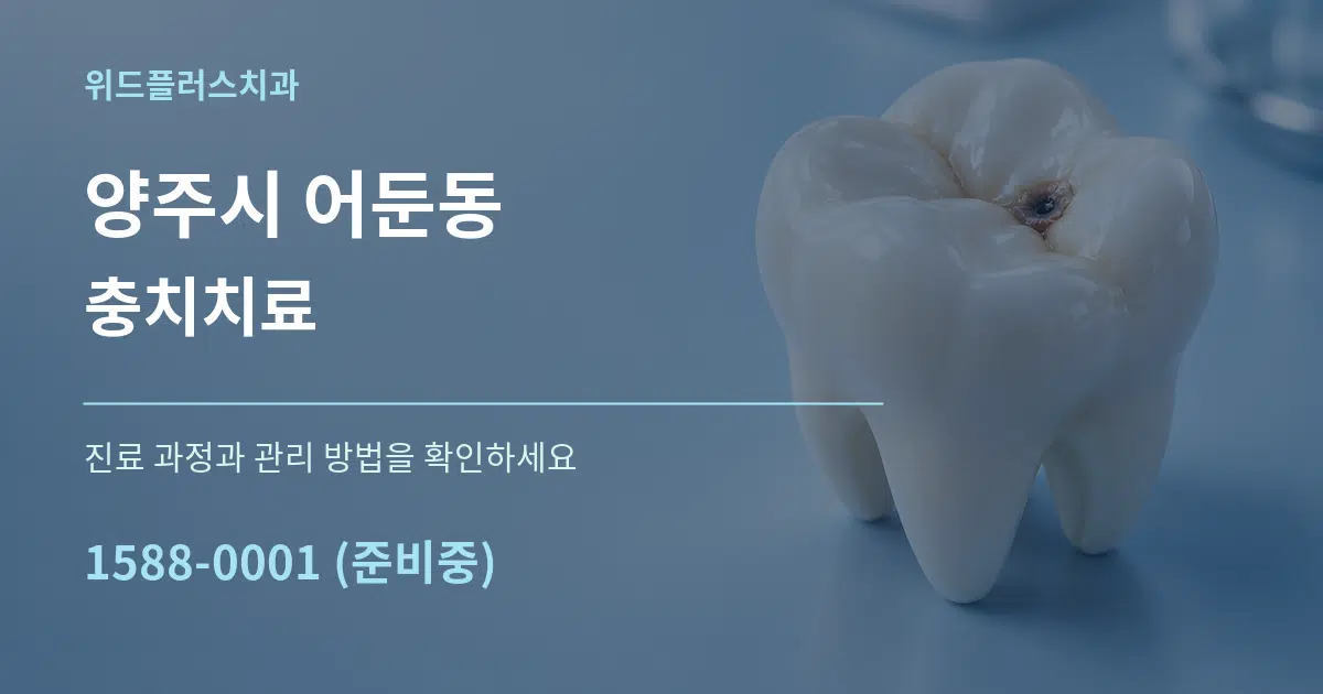 양주시 어둔동 충치치료 작업 조건 안내 그래픽